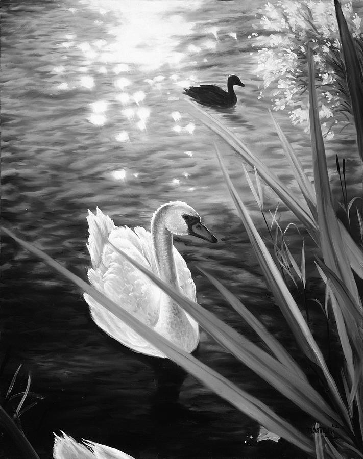 Swan 1 Painting by Matthew Martelli