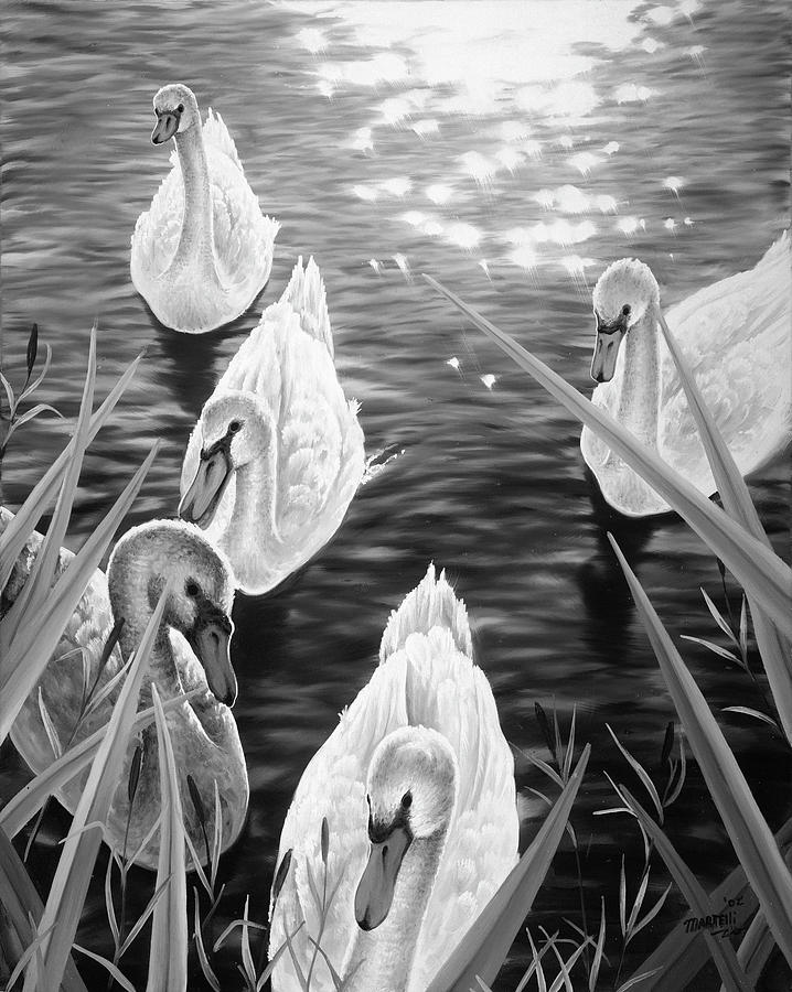 Swan 2 Painting by Matthew Martelli