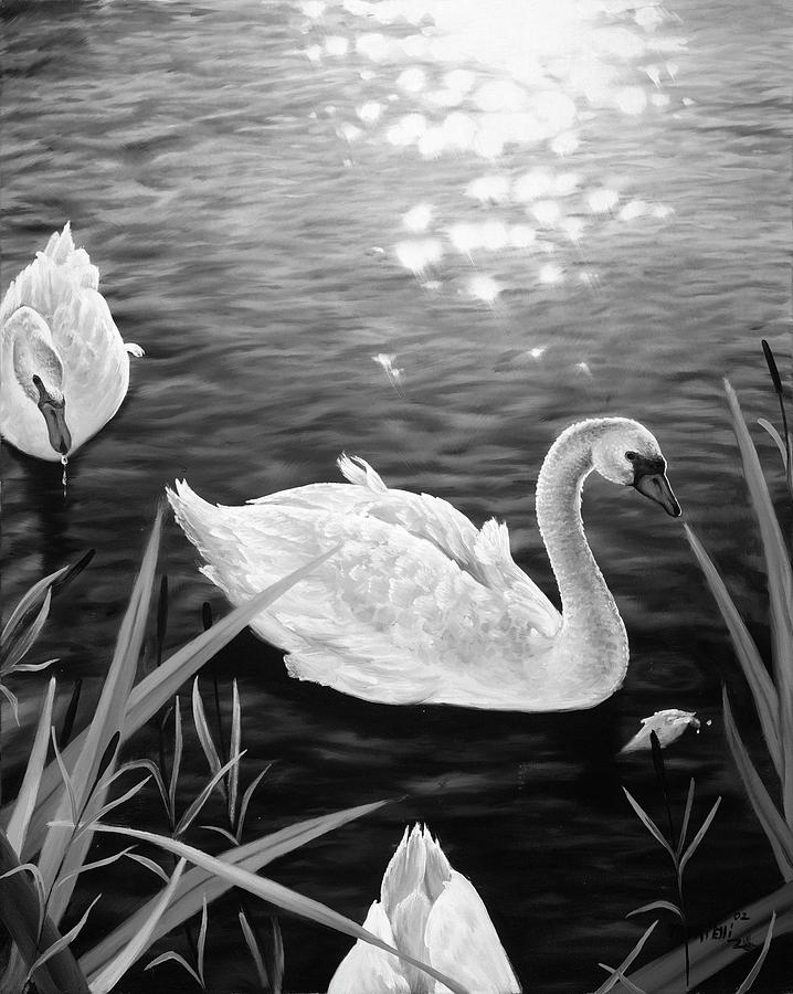 Swan 3 Painting by Matthew Martelli