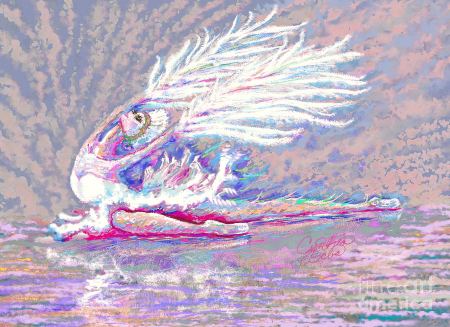 Swan Bow Painting by Cynthia Sorensen