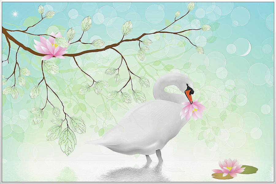 Swan Home Digital Art by Harald Dastis