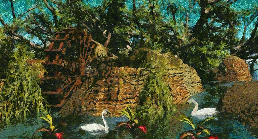 Claude Monet Digital Art - Swan by Karim Alhalabi