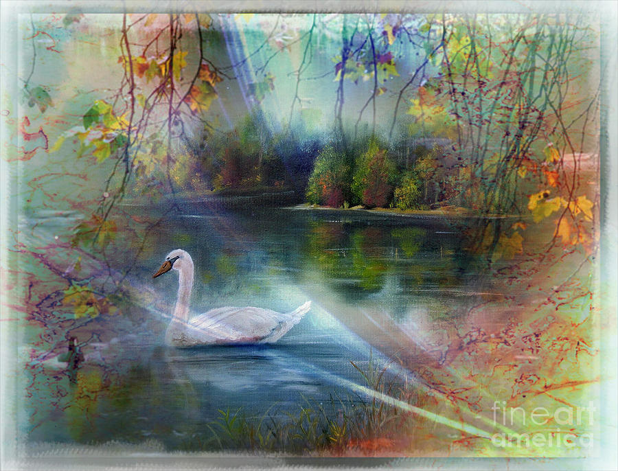 Swan Lake 1 Painting by Vesna Martinjak