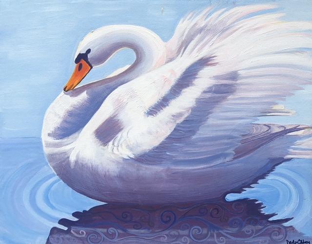 Swan Painting - Swan Lake by Darla Coffey