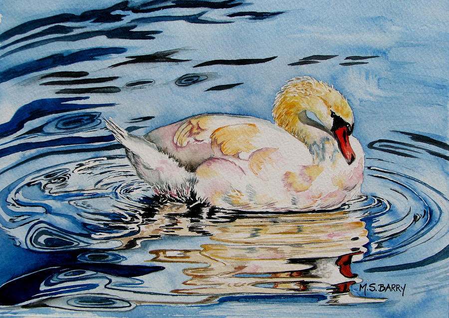 Swan Lake Painting by Maria Barry
