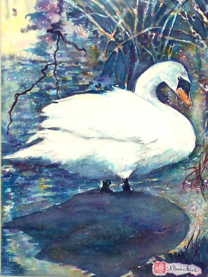 Swan Painting - Swan by Norma Boeckler