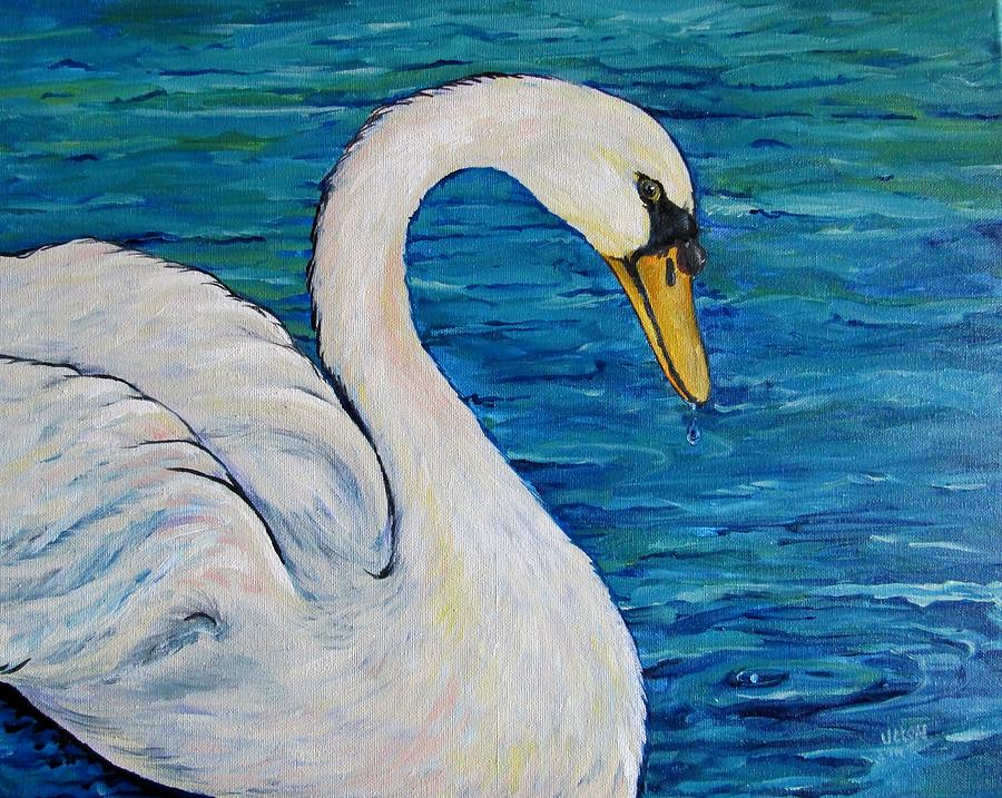 Swan Pond Painting By Pam Utton Fine Art America