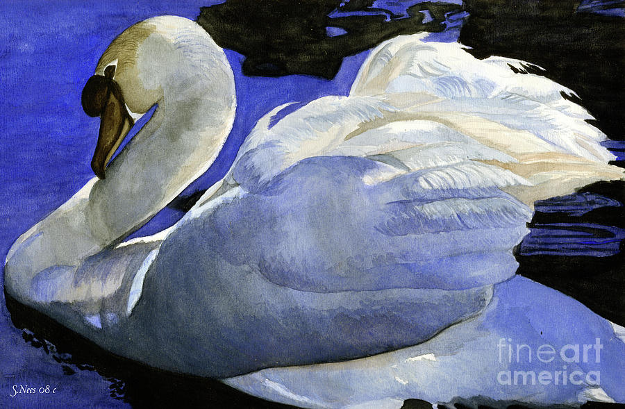 Swan Painting by Shari Nees