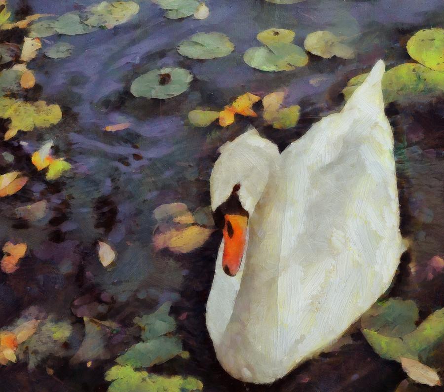 Swan Song By Pierre Blanchard Painting
