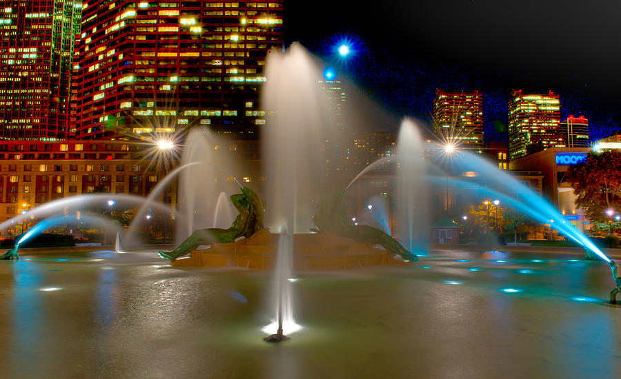 Swann Memorial Fountain at Night Photograph by Louis Dallara