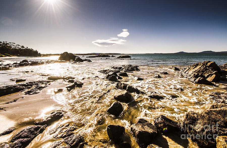 Summer Photograph - Swansea Tasmanian beach landscape by Jorgo Photography