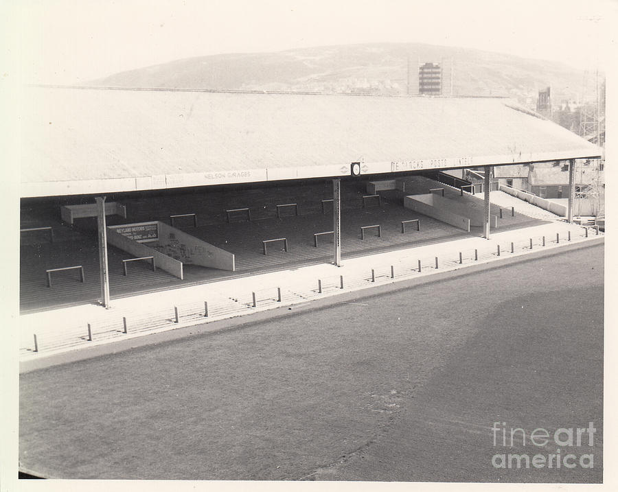 Swansea - Vetch Field - South Stand 1 - BW - 1960s Photograph by Legendary Football Grounds