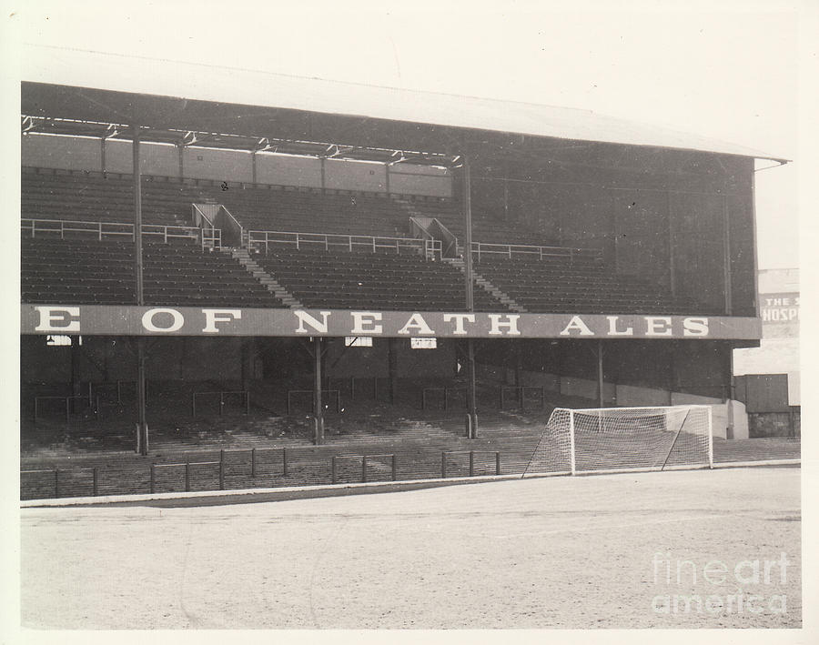 Swansea - Vetch Field - West Terrace 1 - BW - 1960s Photograph by Legendary Football Grounds