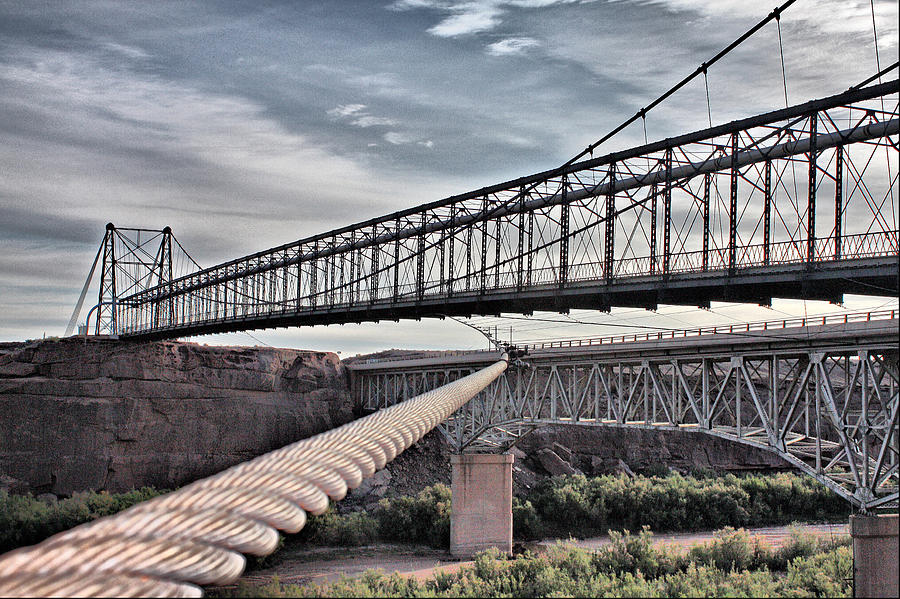Bridge Photograph - Swayback Suspension Bridge by Farol Tomson