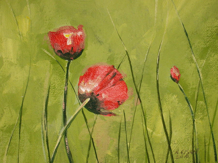 Swaying Poppies Painting by Outre Art Natalie Eisen