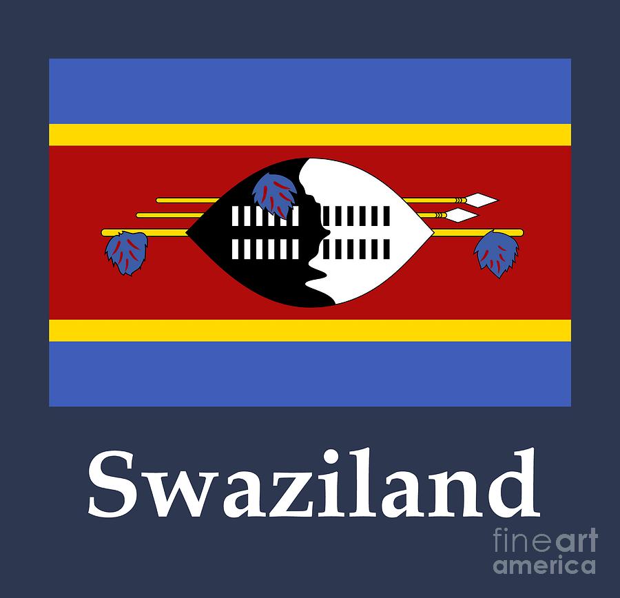 Swaziland Flag And Name Digital Art By Frederick Holiday Pixels 9826