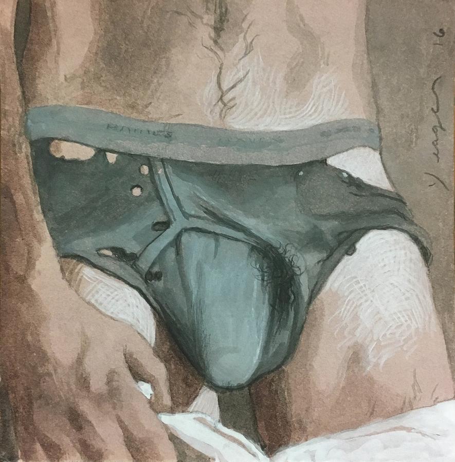 Nude Drawing - Sweaty Jock by Todd Yeager