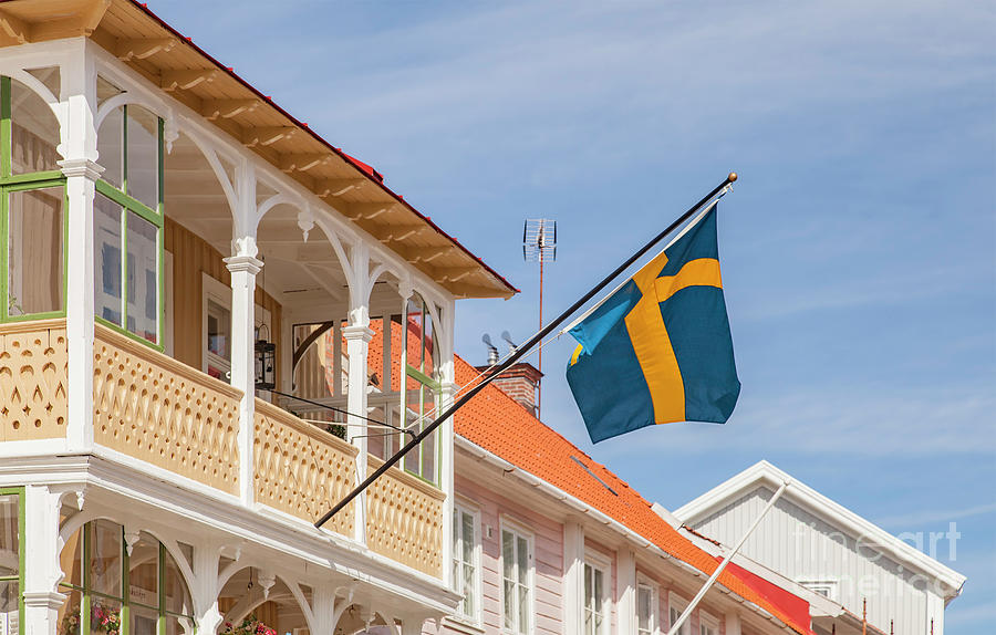 Sweden flag Marstrand Photograph by Sophie McAulay