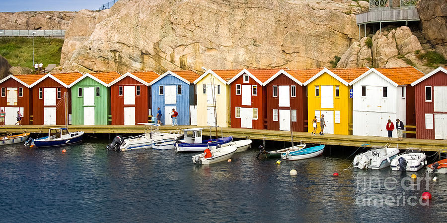 Swedish Boathouses Photograph by Lutz Baar
