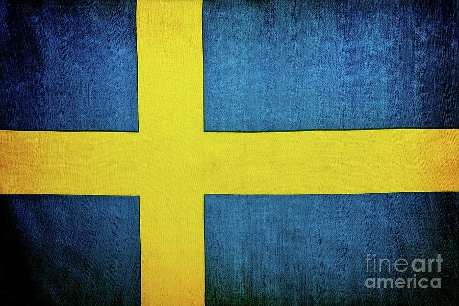 Swedish flag background Photograph by Anna Om