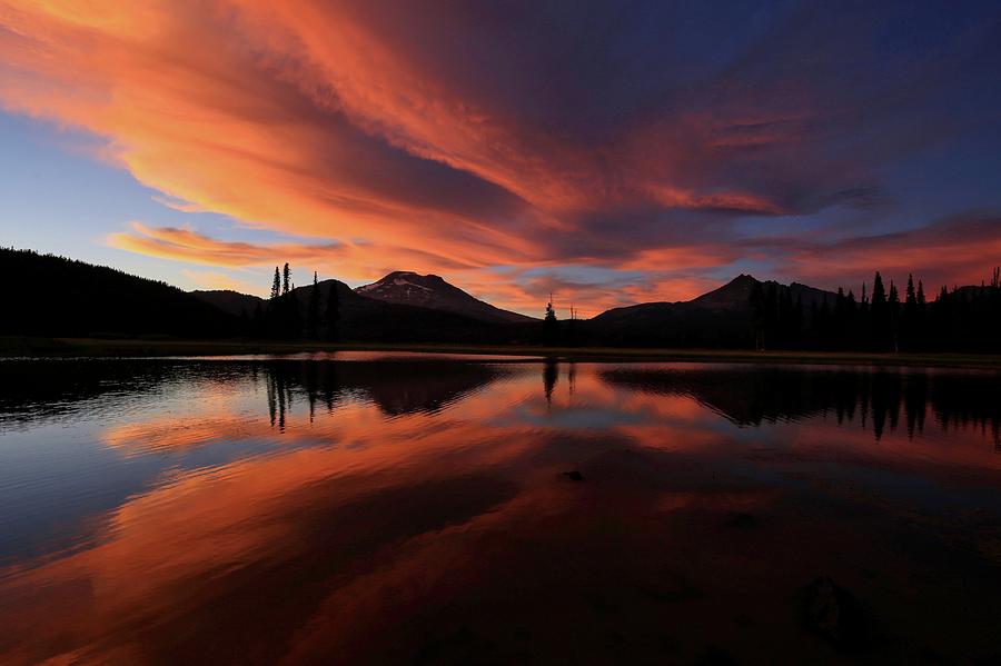 Sweeping sunset at Sparks Lake Photograph by Lynn Hopwood