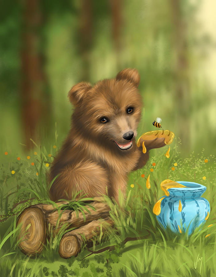 Wildlife Painting - Sweet as honey by Veronica Minozzi