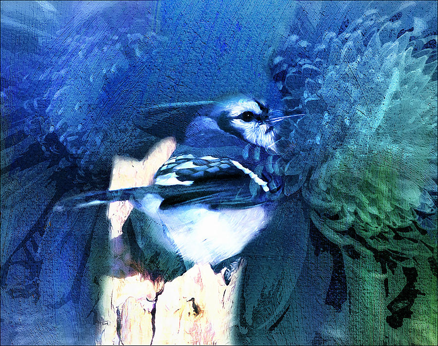 Wildlife Mixed Media - Sweet Blue Bird by Georgiana Romanovna