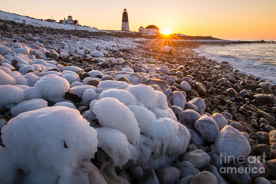 Sweet Dawn, Bitter Cold - Winter Sunrise on New England Coast Photograph by JG Coleman