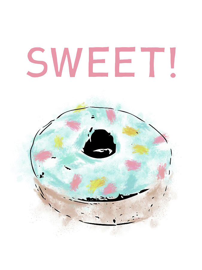 Sweet Donut- Art by Linda Woods Mixed Media by Linda Woods