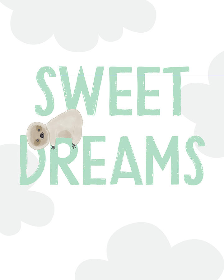 Animal Digital Art - Sweet Dreams Sloth 2- Art by Linda Woods by Linda Woods