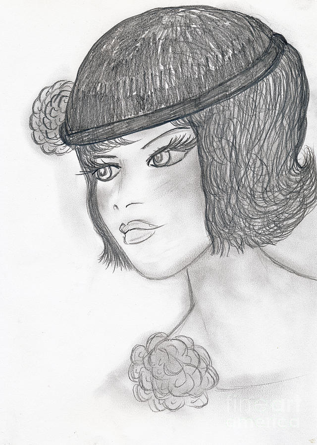 Sweet Flapper Drawing by Sonya Chalmers