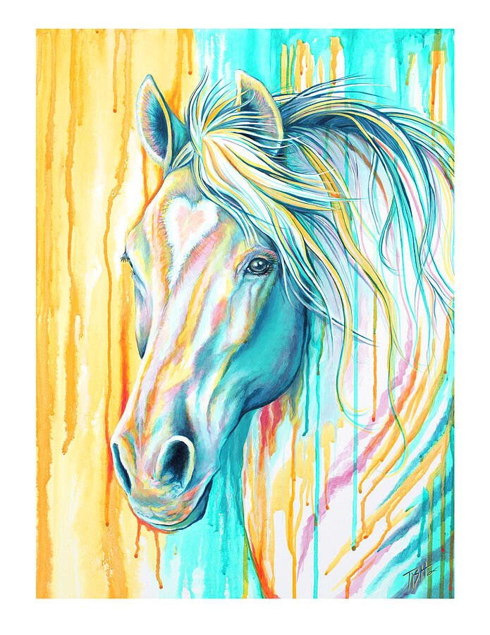 Sweet Heart Horse Painting by Tish Wynne