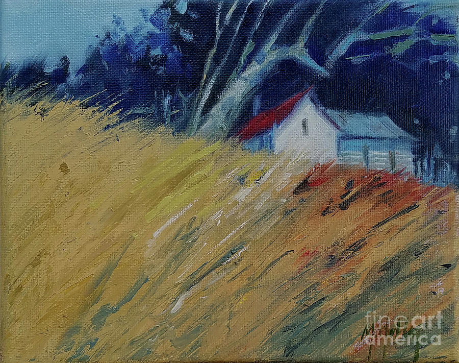 Sweet Home Woodland Fields Painting by Mary Hubley