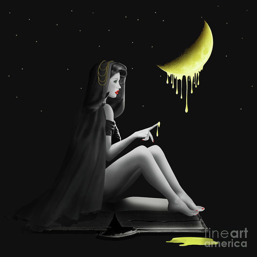 Woman Digital Art - Sweet honey moon by Monika Juengling