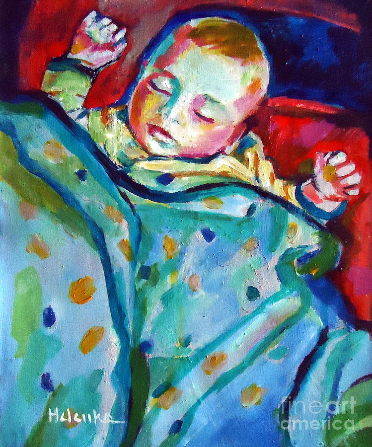 Sweet little baby Painting by Helena Wierzbicki