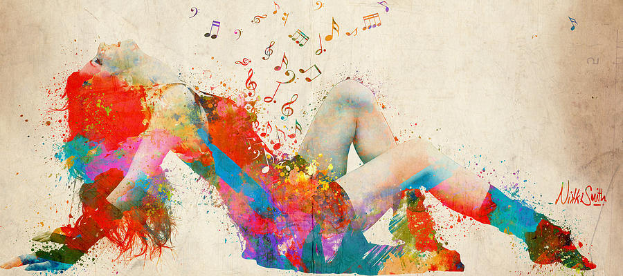 Sweet Jenny Bursting with Music Cropped Digital Art by Nikki Marie Smith