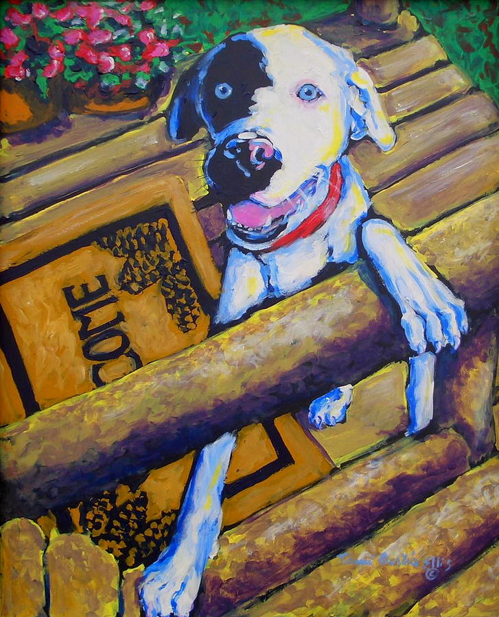 Dog Portrait Painting - Sweet Little Mossy by Tami Curtis 