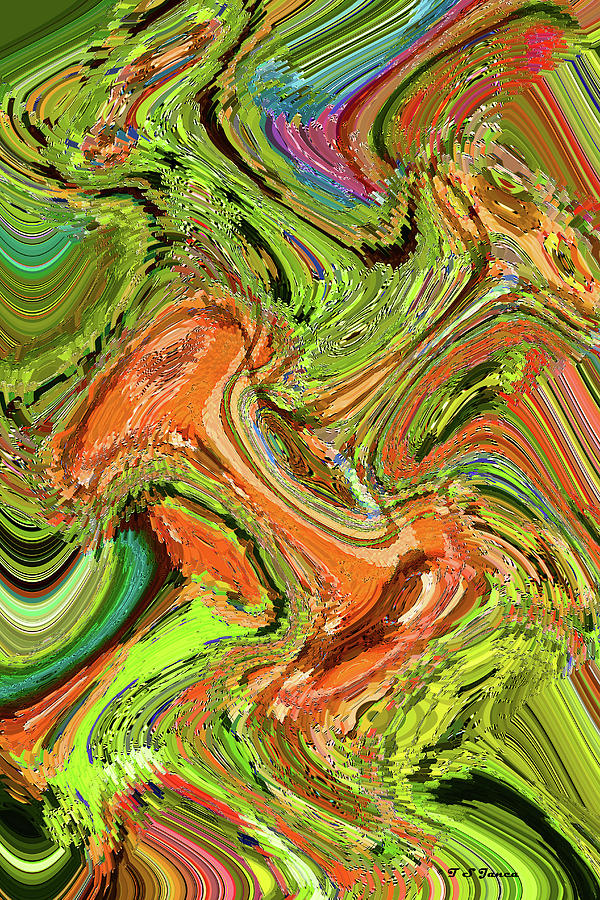 Sweet Orange Pepper Panel Abstract Digital Art by Tom Janca