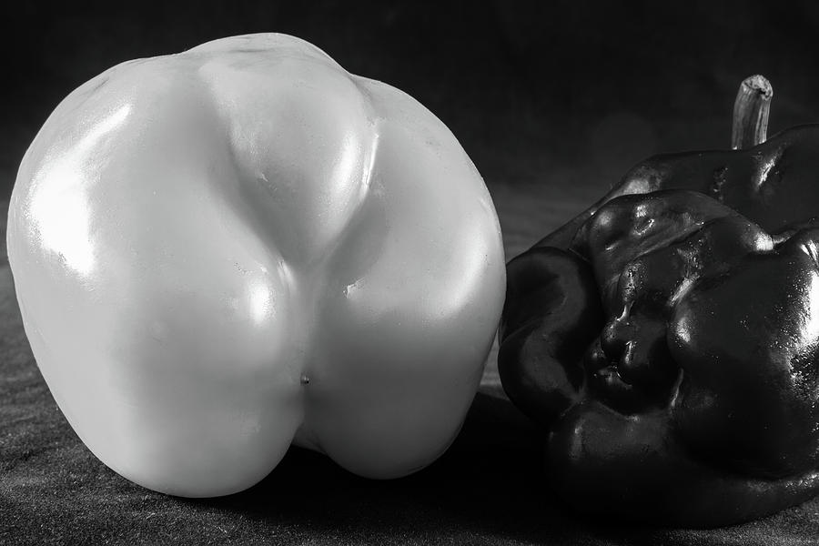 Sweet Pepper Study- Black and White Peppers In Monochrome Photograph by Iordanis Pallikaras