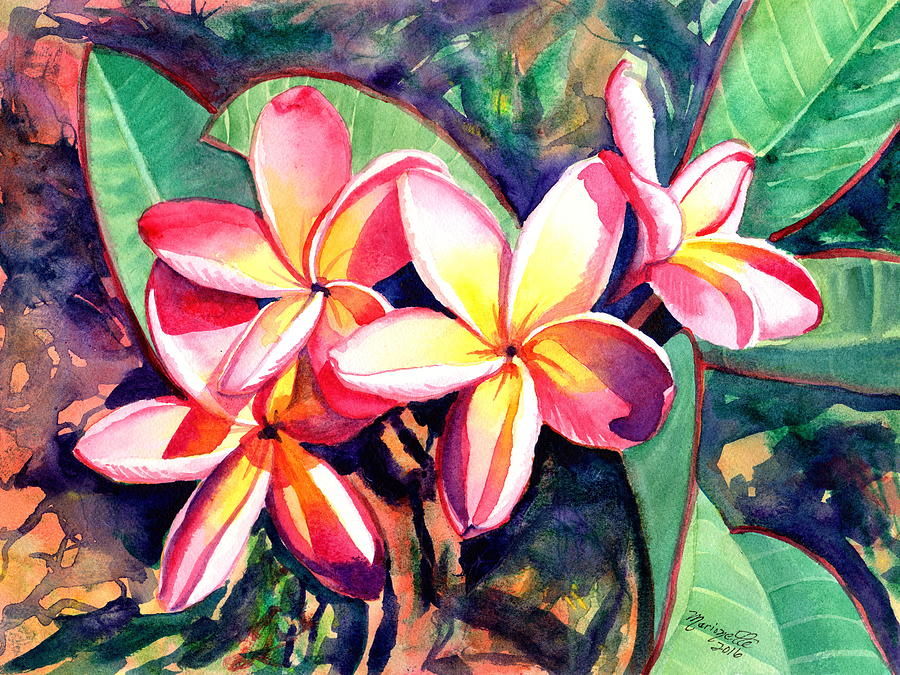 Sweet Plumeria Painting by Marionette Taboniar