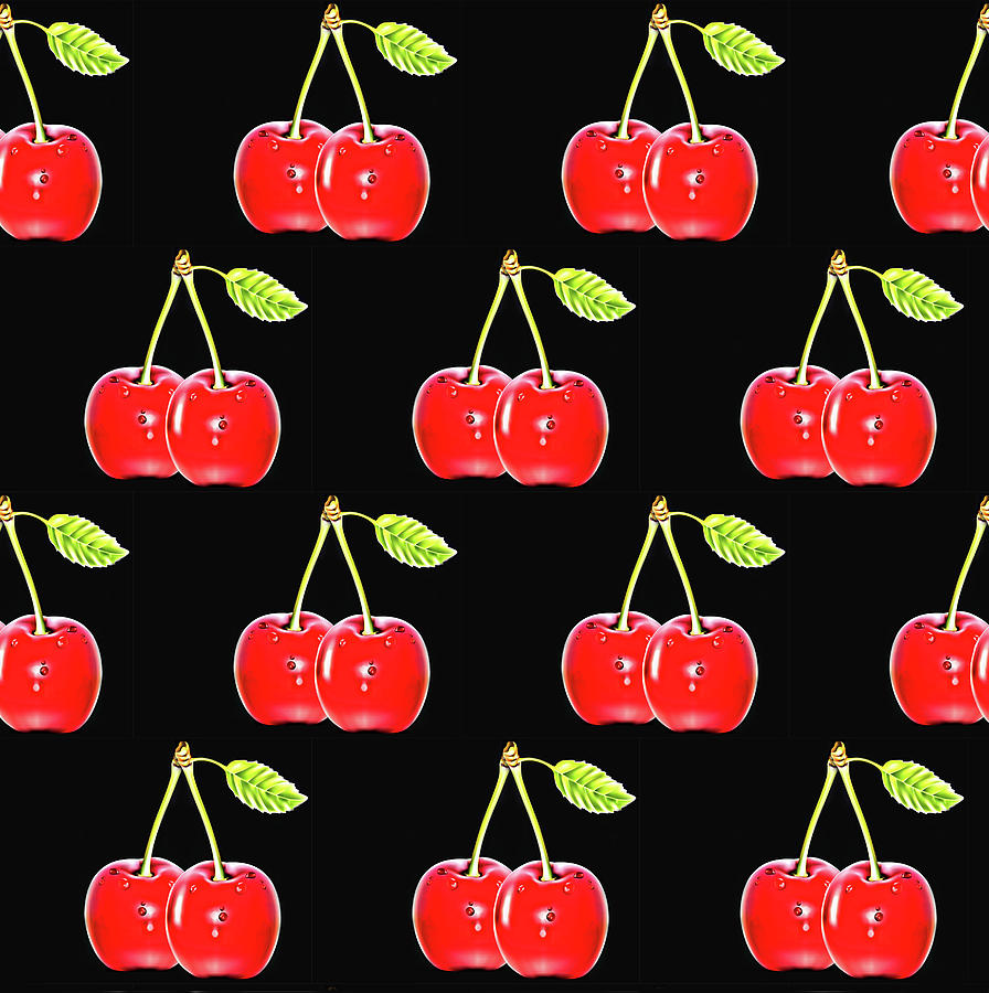 Sweet Red Cherry Painting by Little Bunny Sunshine - Fine Art America