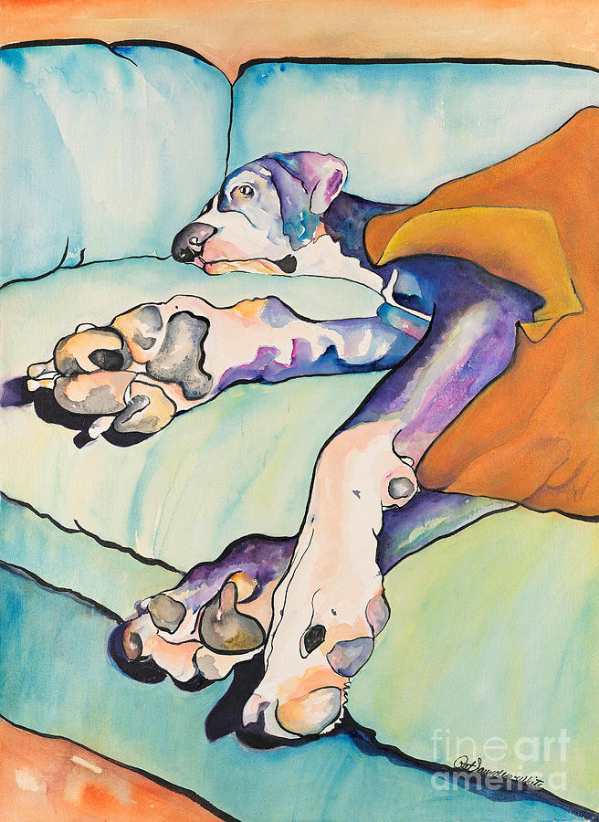 Big Dogs Painting - Sweet Sleep by Pat Saunders-White