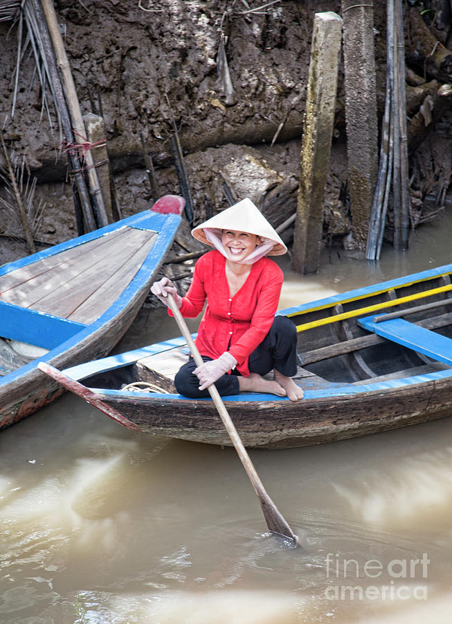 Sweet Smiles She Guide Boat Full around Can Tho Mekong  Photograph by Chuck Kuhn