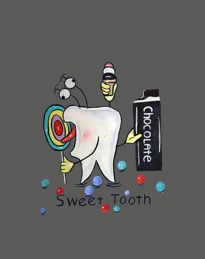 Sweet Tooth Painting - Sweet Tooth T-Shirt by Anthony Falbo
