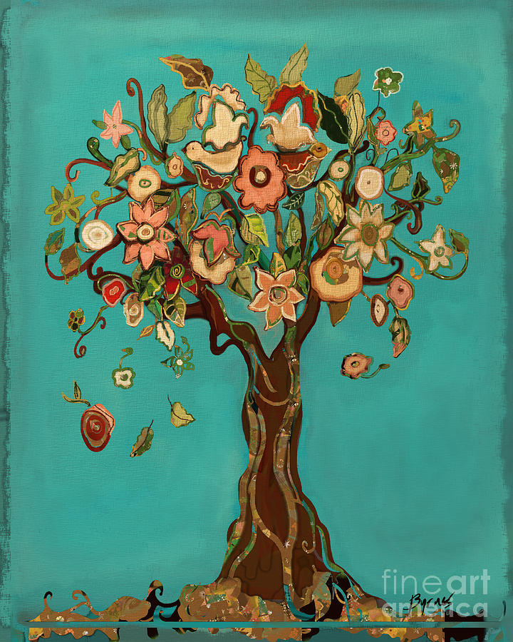 Sweet Tree Mixed Media by Carrie Joy Byrnes