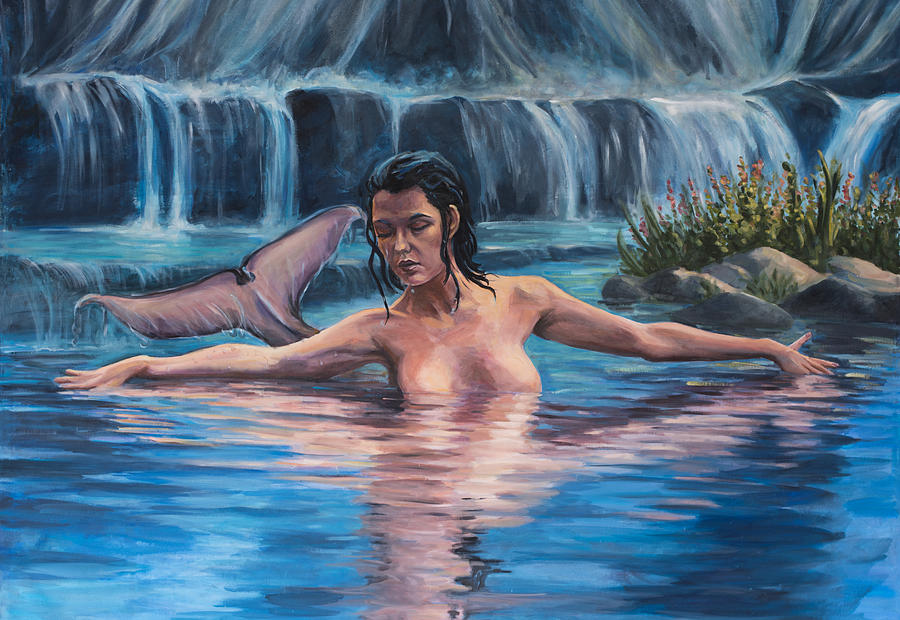 Sweet water mermaid Painting by Marco Busoni