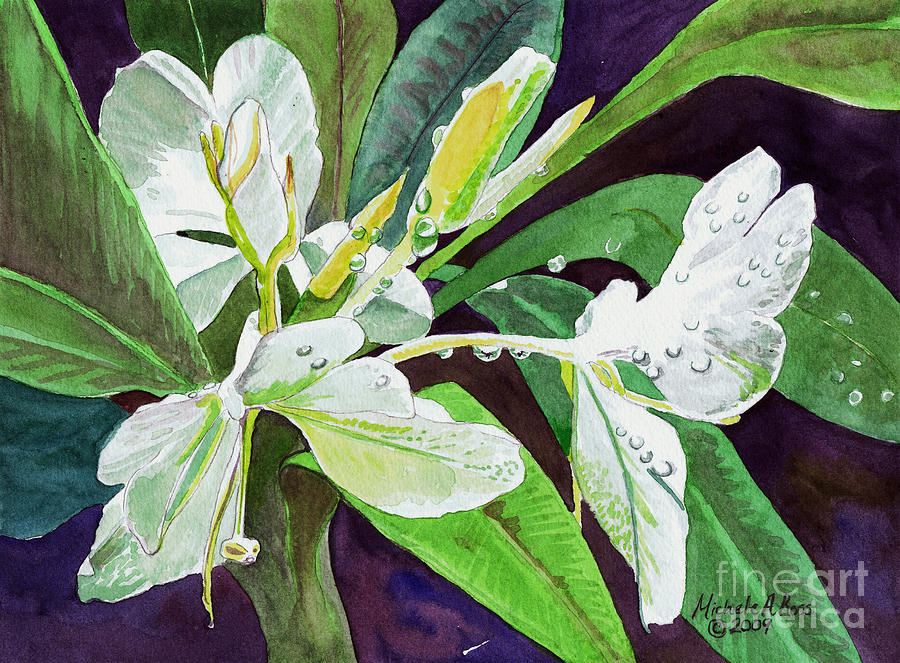 Flowers Still Life Painting - Sweet White Ginger by Michele Ross