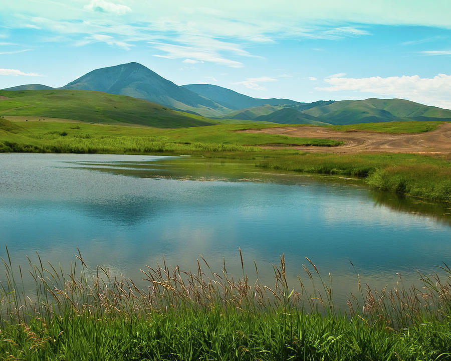 Sweetgrass Hills Fishing Hole Photograph by Harry Strharsky