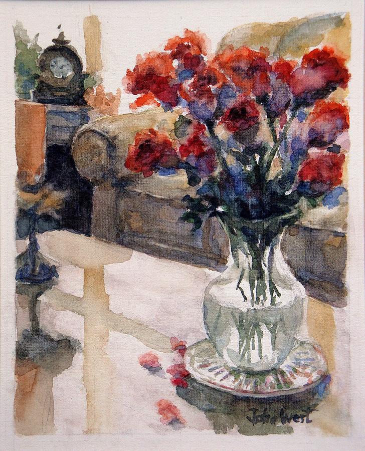 Sweetheart Roses Painting by John West