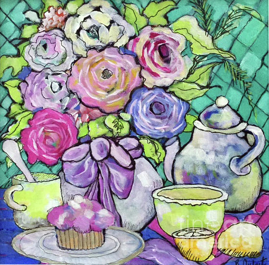 Sweetness and Tea Painting by Rosemary Aubut